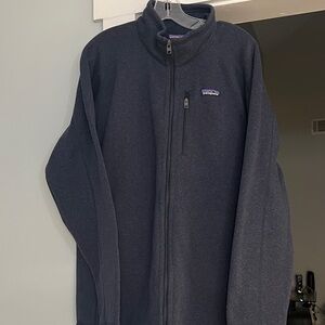 Patagonia Men's Dark Blue Zip-Up Sweater size XL